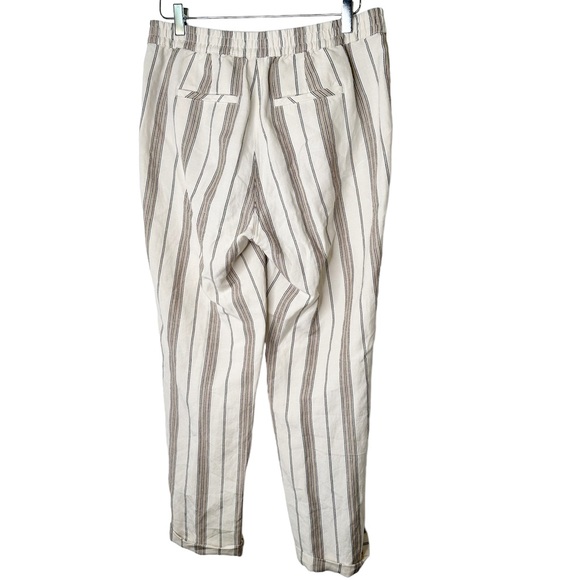 J. Jill Linen Striped Drawstring Casual Pants Small - Picture 5 of 8